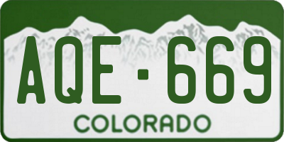 CO license plate AQE669