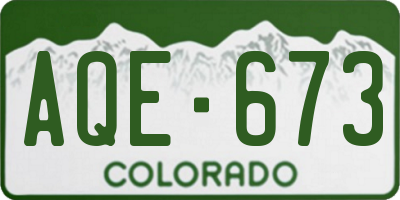 CO license plate AQE673