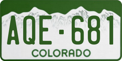 CO license plate AQE681