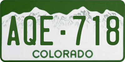CO license plate AQE718