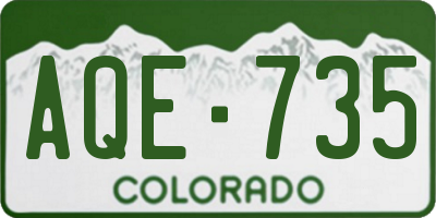 CO license plate AQE735