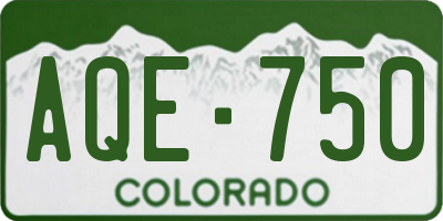CO license plate AQE750