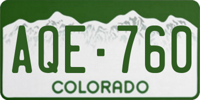 CO license plate AQE760