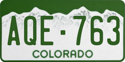 CO license plate AQE763