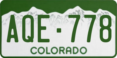 CO license plate AQE778