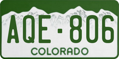 CO license plate AQE806