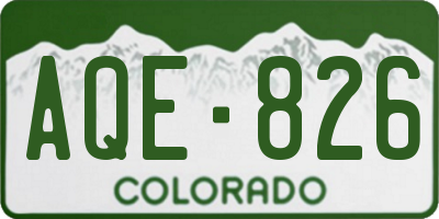 CO license plate AQE826