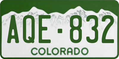 CO license plate AQE832