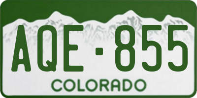CO license plate AQE855