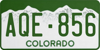 CO license plate AQE856