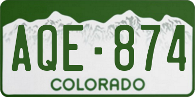 CO license plate AQE874
