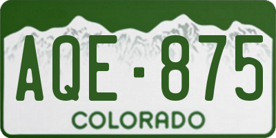 CO license plate AQE875