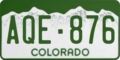 CO license plate AQE876