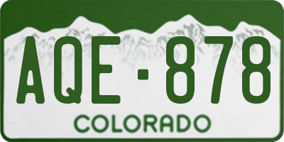 CO license plate AQE878