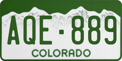 CO license plate AQE889
