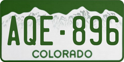 CO license plate AQE896