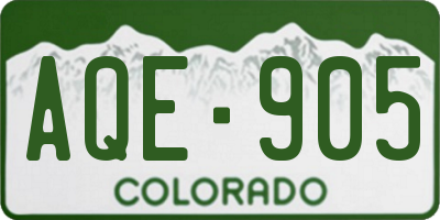 CO license plate AQE905