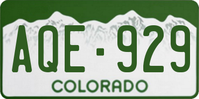 CO license plate AQE929