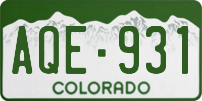 CO license plate AQE931