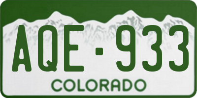 CO license plate AQE933