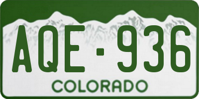 CO license plate AQE936
