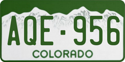 CO license plate AQE956