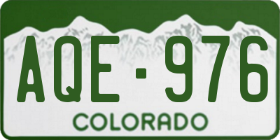 CO license plate AQE976