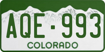 CO license plate AQE993