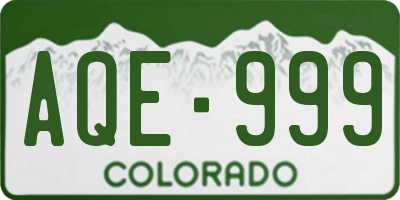 CO license plate AQE999