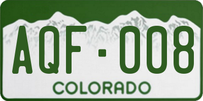 CO license plate AQF008