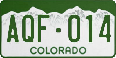 CO license plate AQF014