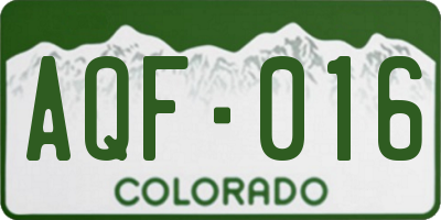 CO license plate AQF016