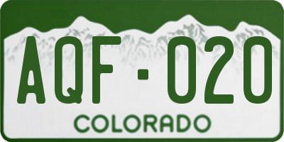 CO license plate AQF020