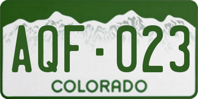 CO license plate AQF023