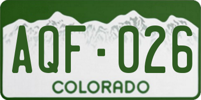 CO license plate AQF026