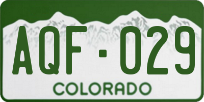 CO license plate AQF029