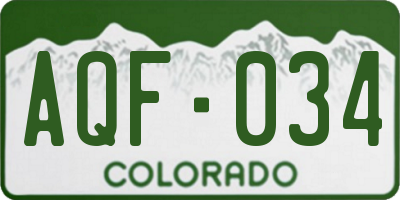 CO license plate AQF034