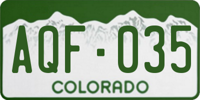 CO license plate AQF035