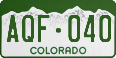 CO license plate AQF040