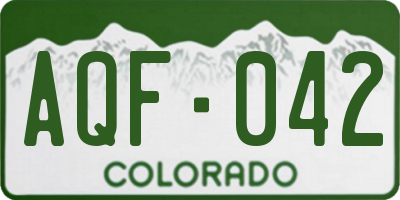 CO license plate AQF042