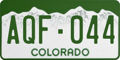 CO license plate AQF044