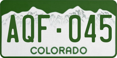 CO license plate AQF045