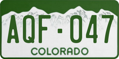 CO license plate AQF047