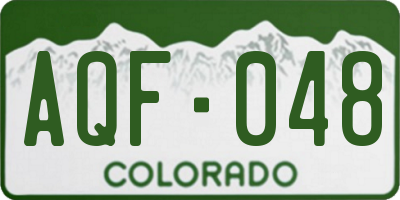 CO license plate AQF048