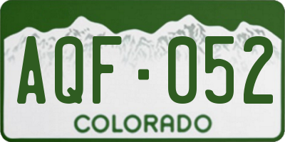 CO license plate AQF052