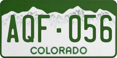 CO license plate AQF056