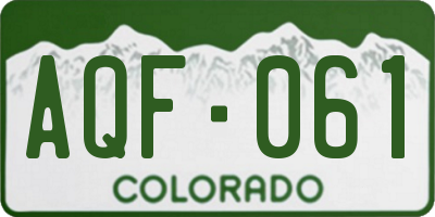 CO license plate AQF061