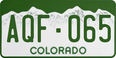 CO license plate AQF065