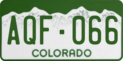 CO license plate AQF066