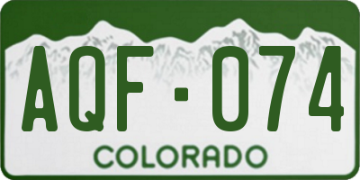 CO license plate AQF074